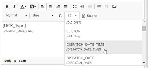 Field name drop-down list